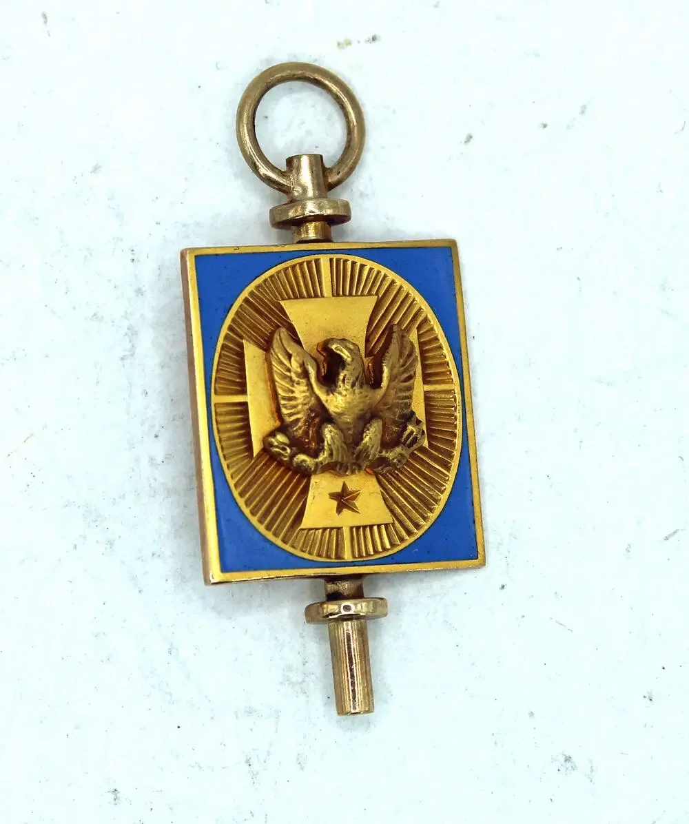 1955 University of Idaho Gold Filled Enamel Watch Fob